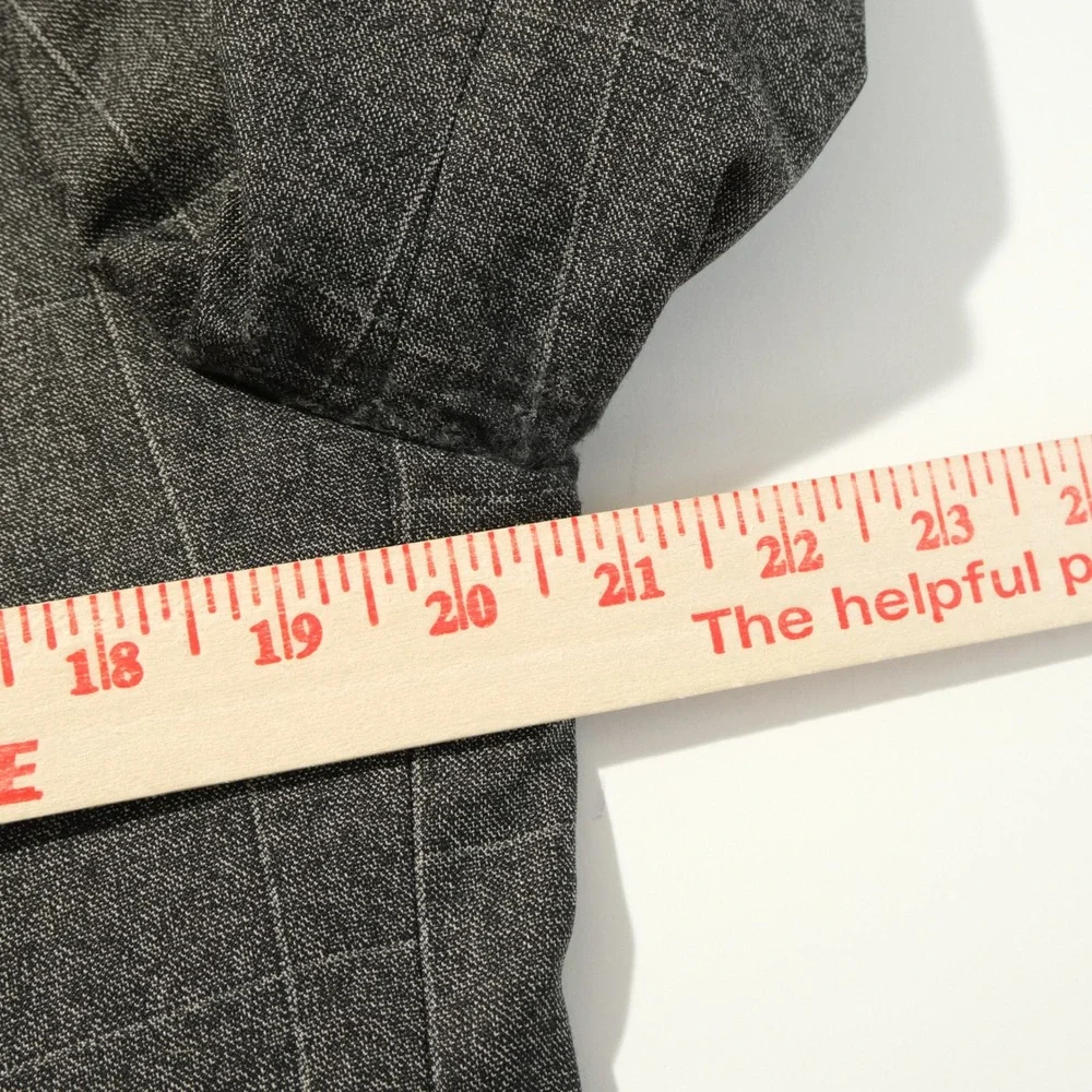 Banana Republic 42R Slim Sport Coat Marzatto Wool Gray Plaid Two Button Vented